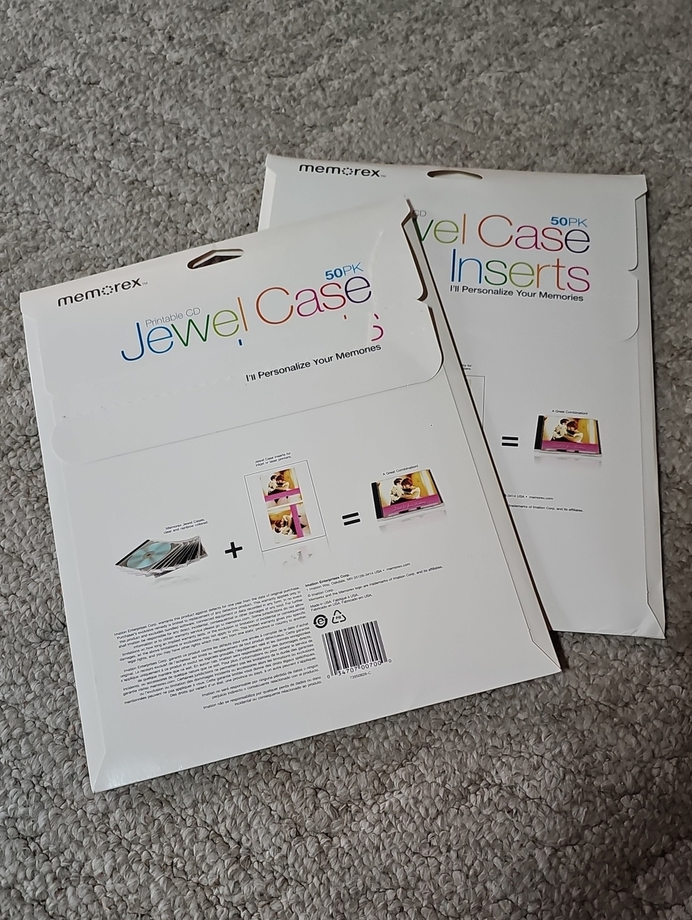 Memorex Jewel Case Inserts - White (New 50 Pack +)